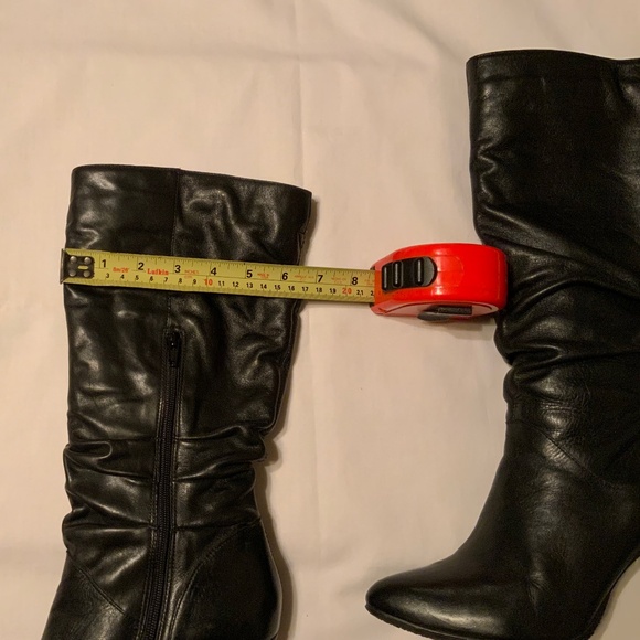 Diba Slouchy Sexy Black Heeled Leather Boots (8.5) - Picture 13 of 13